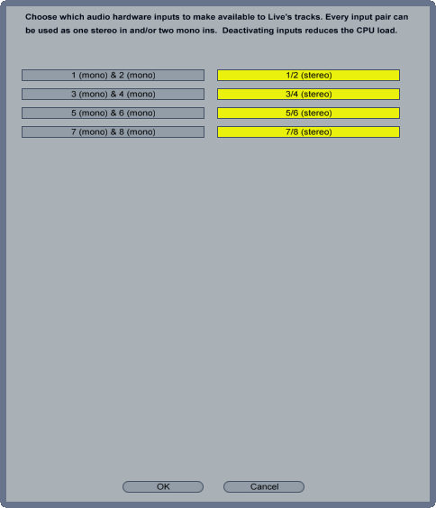 Ableton Live Hardware Inputs Ableton Live Hardware Inputs