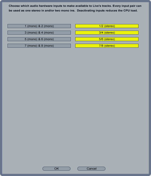 Ableton Live Hardware Inputs